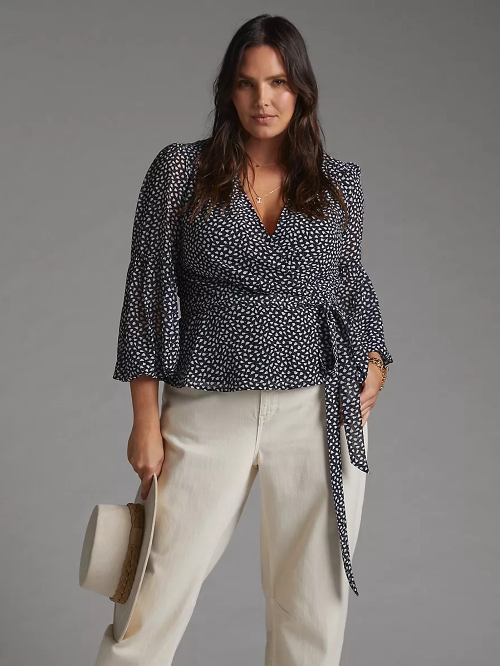 NEW NWT Anthropologie Porridge Puff Sleeve Wrap Blouse with Tie Waist - Picture 10 of 10